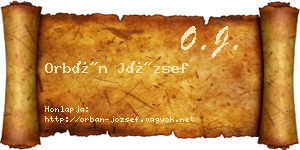 Orbán József névjegykártya