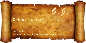 Orbán József névjegykártya